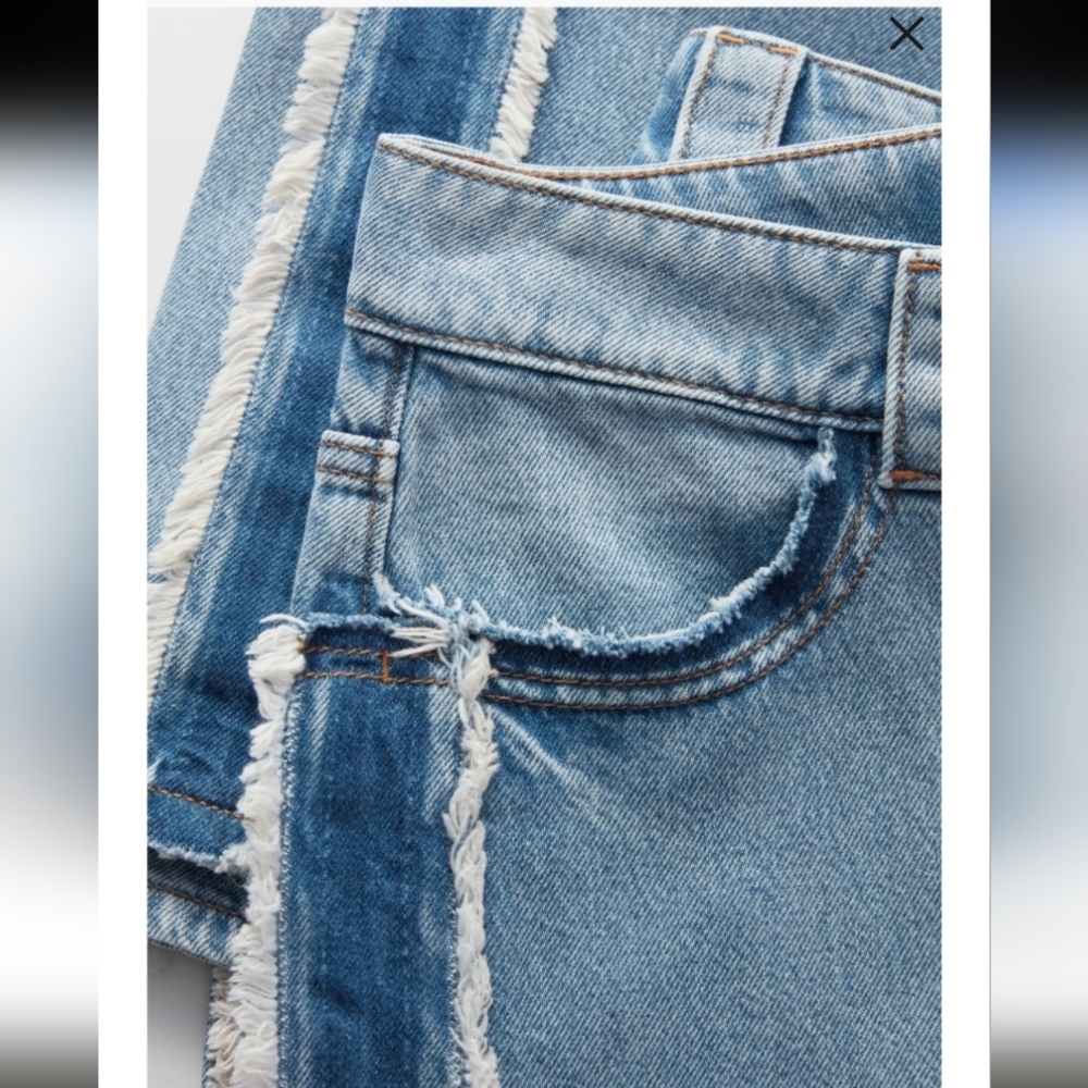 & Other Stories Fringe Wide Leg Jeans Size 4 - Picture 8 of 16